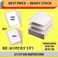 A4 3 PLY NCR COMPUTER PAPER ( 9.5'' X 11'') / Computer Form Paper / 3ply / A4 Computer Form