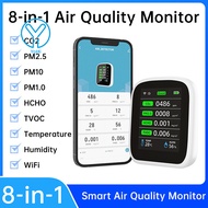 YoHi WIFI 8-in-1 Air Quality Monitor Smart Air Quality Monitor CO2/PM1.0/PM2.5/PM10/HCHO/TVOC/Temper