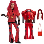 Movie Descendants 4 The Rise of Red Costume for Kids Girl Jacket Pants Wig Terno for Girls Halloween