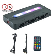 ARGB Controller 5V/3Pin ARGB 4Pin Fan PWM HUB PWM ARGB Fan Hub ARGB Hub Splitter for Computer PC Cas