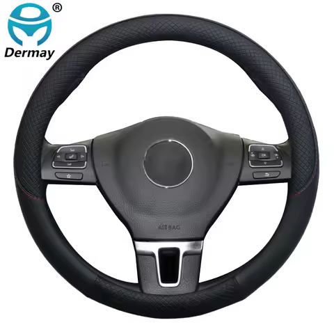 for VW T4 T5 T6 Car Steering wheel Cover Leather Anti-Slip100% DERMAY Brand Volkswagen Auto interior