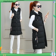 Hitchie -10Deg Women Sleeveless Padded Winter Down Jacket Woman Fleece Baju Sejuk Tebal Parka Korean