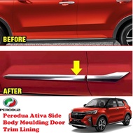 Perodua Ativa CHROME & CARBON Side Body Moulding Door Trim Lining Bodykit Body Kit Perodua Ativa Acc