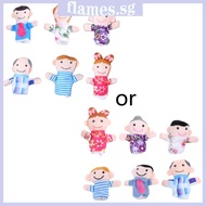 FL 6PCS Kids Baby Family Finger Puppets Plush Cloth for Doll for Play Game Learn St