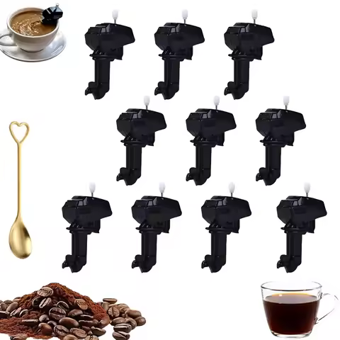 10 Pcs Boat Motor Coffee Stirrer Wind Up Outboard Motor Coffee Mixer Marine Engine Coffees Mixer for