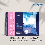 MayArt SC Wire-O Watercolour Book 300gsm 100% Cotton Cold Pressed A3/A4 Buku Cat Air Wire-O