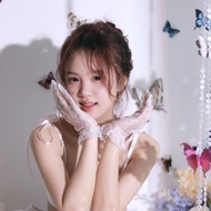 Lace Lace Gloves lolita Mesh Short Lolita Girl Flower Wedding Photo Wedding Dress Sleeve Photo Acces