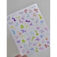 ST.53 Thai Shop Nail Stickers (to-2967) Clear Balloon Pattern With Dog