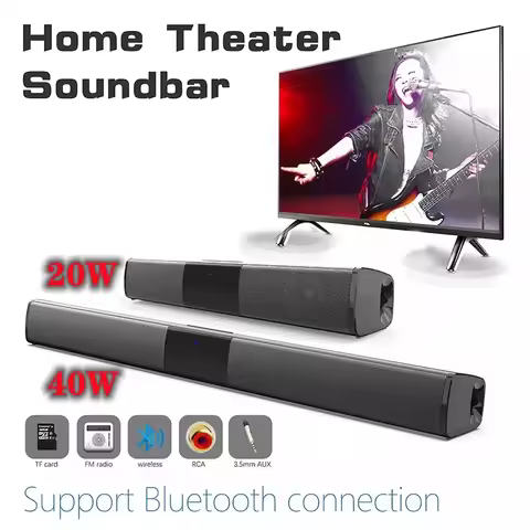 High Quality Bluetooth Speaker BS-28B High Power Wallmounted Wireless 40w Sound Bar Stereo Home Thea