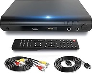 HD DVD Player, DVD Players for TV, All Region Free DVD Players with Dual Microphone Jack HDMI &amp; RCA Output, Support USB Input, NTSC/PAL Up-Convert to 1080P, HDMI &amp; AV Cable Remote Control