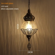 Turkish Pendant Light Southeast Art Light Decorative Ice-cracked Glass Ceiling Lamp for Restaurant H