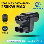 Kolanky EV Charging Adapter CCS2 To Type 2 DC Adaptor 250A 75KW Fast Charging Electric Vehicle Cars 