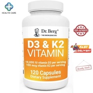 Dr. Berg's D3 & K2 Vitamin D3 K2 Supplement w/ Purified Bile Salts - Support Healthy Heart, Bone & J