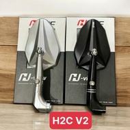Motorcycle Rearview Mirror H2c V2 - H.view, Rearview Mirror H2c V1 White Glass Edge Latest Model 202