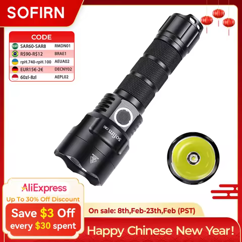 Sofirn C8G Powerful 21700 LED Tactical Flashlight SST40 2000lm 18650 Recharge Battery Torch with ATR