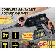 Rotary Hammer Drill PRODIY GBH240 Cordless Brushless  26mm 3 Mode With Handle C/W 24V 1.5Ah Li-Ion B