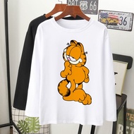 GARFIELD baju T-shirt lengan panjang perempuan laki 2XL/baju labuh Muslimah viral/wanita/long sleeve women men