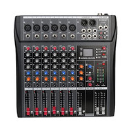 BOMGE 8 Channel Audio Mixer Sound Mixing Console with Bluetooth USBPC Recording Input XLR Microphone