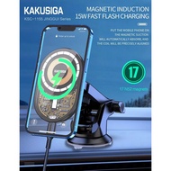 [ Aplus ]  KAKUSIGA KSC-1155 Transparent Magnetic Wireless 15W Fast Charging Car Windshield Dashboar