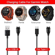 Type-C USB Charging Cable For Garmin Forerunner 970 570 965 265 165 955 255 Fenix 8 E 7X 6 5 Instinc