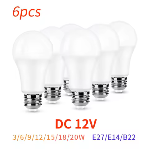 6pcs/lot DC12V LED Bulb E27 B22 Lamps 10W Bombilla For Solar Led Light Bulbs 12 Volts Low Voltages L