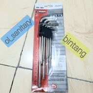 kunci L panjang / kunci L set long isi 9pcs / kunci set l kembang