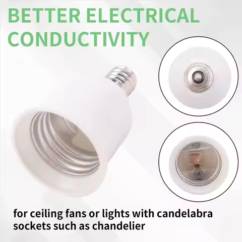 AA19 12 Pack E12 to E26 Adapter E12 Light Socket to Medium Base E26 E27 Converter Light Socket Adapt