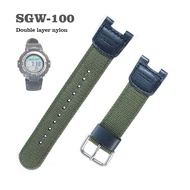 Army Green Nylon Strap Adapt to CASIO CASIO SGW-100-1V Strap Watch Strap Accessories