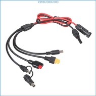 VIVI Solar Panel Connector Cable With XT60 Female DC7909 DC5521 5 Adapters For Outdoor Use Enhances 