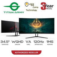 Titan Army C34SKN 34” Curved R1800 Ultrawide 2K WQHD 120Hz 1ms VA Panel Gaming Monitor