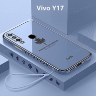 Casing Vivo Y17 Case Plating Cover Maple Leaves Soft TPU Phone Case Vivo Y17