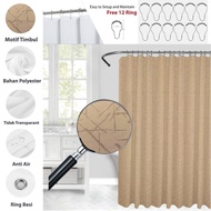 AJM Polyester Shower Curtain Curtain Curtain with Hooks 180 x 180 cm