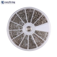 EAZYLIVING 12 Kinds 600Pcs of Stainless Steel Screws Nuts Assortment Kit M1 M1.2 M1.4 M1.6 K8V6