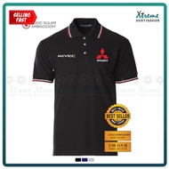 GN Polo T Shirt Sulam Mitsubishi Mivec Engine Baju JDM Motorsport Fashion Cotton Kereta Embroidery Jahit Tee