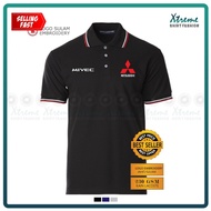 GN Polo T Shirt Sulam Mitsubishi Mivec Engine Baju JDM Motorsport Fashion Cotton Kereta Embroidery J
