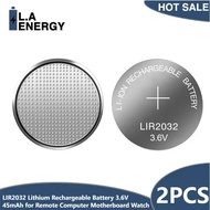 2pcs LIR2032 Lithium Rechargeable Battery 3.6V 45mAh LIR 2032 for Remote Control Computer Motherboar