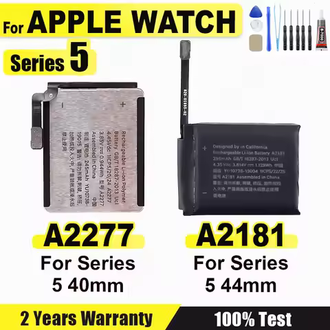 A2277 A2181 Battery For Apple Watch Series 5 Series5 iWatch5 40mm 44mm Brand-New Bateria + Adhesive 