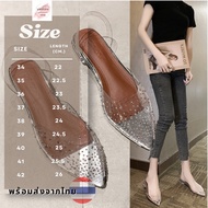 yashinoshop [Express Delivery From Bangkok.] Pointed Toe Diamond-Decorated Flat Shoes-916