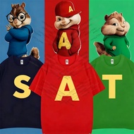 [ada stok] Anime Popular Alvin And The Chipmunks_The Squeakquel's T-shirt Wanita/Lelaki/Kanak-kanak 