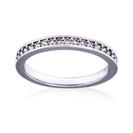 Crystal Authentic Rare White Rhodium Plated Ring, Size 8 - Hypoallergenic Fancy Jewelry Collection F