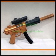 Aks Airsoft Mainan Atraktif Abs Plastik Mp5 Buntung Kokang Spring Azzuri Skala 3/4 Terlaris|Best Sel