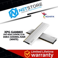 ADATA XPG GAMMIX D45 16GB (2X8GB) CL16 DDR4 3200MHz RAM - WHITE - AX4U32008G16A-DCWHD45