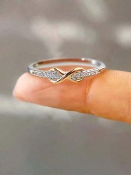 1入無限符號8字環女士s925純銀白金鍍戒指情人節精美女士珠寶日常佩戴禮物婚禮訂婚婚禮珠寶