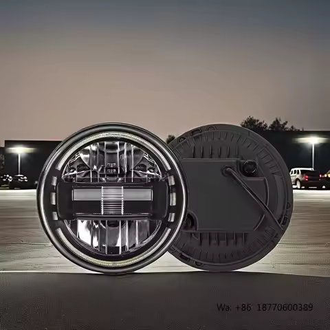 LED Headlights 7 Inch 45W with Angle Eyes Lada 4X4 for Jeep Car Wrangler JK TJ CJ JL Motorcycle