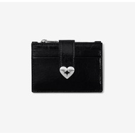 Fennec - HEARTY BRIDGE POCKET MINI - BLACK / Blossom / Misty Lavender official cowhide leather card 