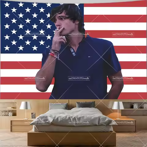 Jacob Elordi America Pink Flag Tapestry Nicholas Chavez USA Tapestrys Aesthetic Room Decor Banners P