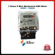 ATEC TNB kWh Meter/ TNB Meter,1P2W Mechanical kWh Meter, CL2.0, 240V, 50Hz, 15(60)A, L-L-N-N Connect