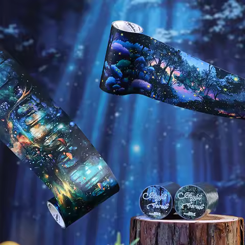 80mm*2m Night Forest Tapes Stickers Creativity Scrapbooking Hand Account Adhesive hand made Diy Junk