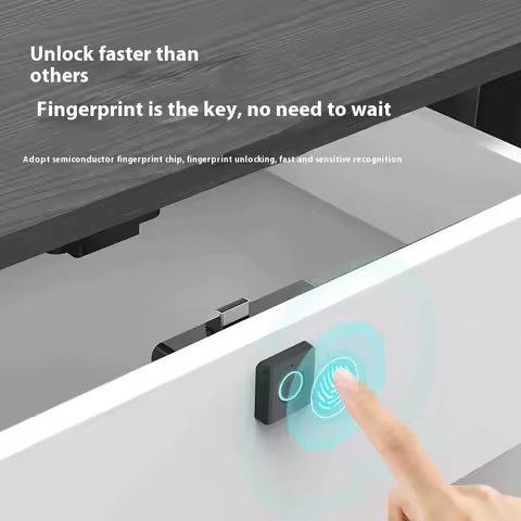 Compact ABS Fingerprint Drawer Lock Smart Biometric Security for Cabinets Shoe Lockers File Cabinets