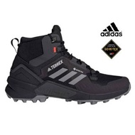 男裝size UK9.5 to UK11.5 Adidas TERREX Swift R3 Mid GORE-TEX Men Hiking Boots Color:BLACK